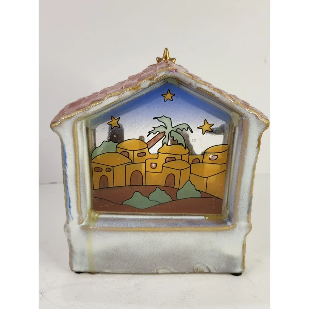 Ceramic Nativity Scene Figurine Holy Family Christmas Decor No lights